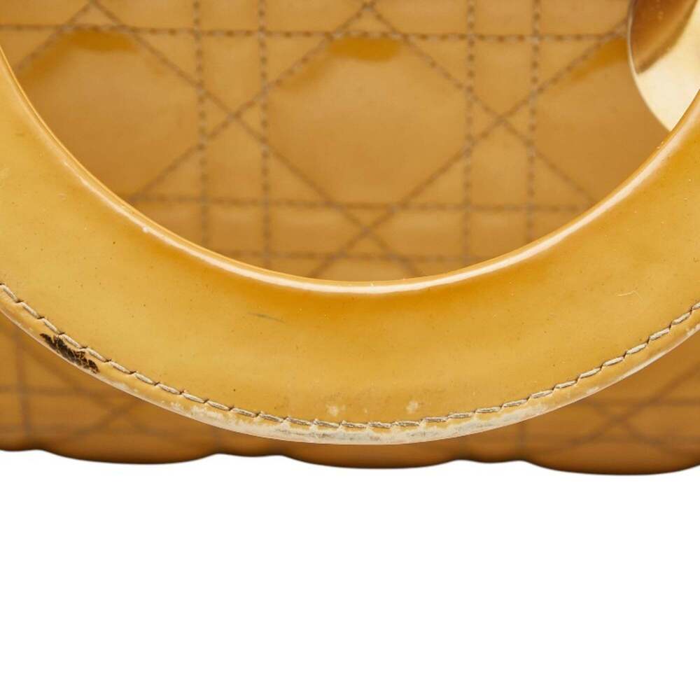 CHRISTIAN DIOR Yellow Leather Shoulder Bag - Picture 8 of 12